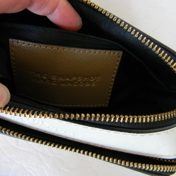 MARC JACOBS SNAPSHOT COLORBLOCK NEUTRAL COLORS SAFFIANO LEATHER CROSSBODY BAG - Picture 10 of 11